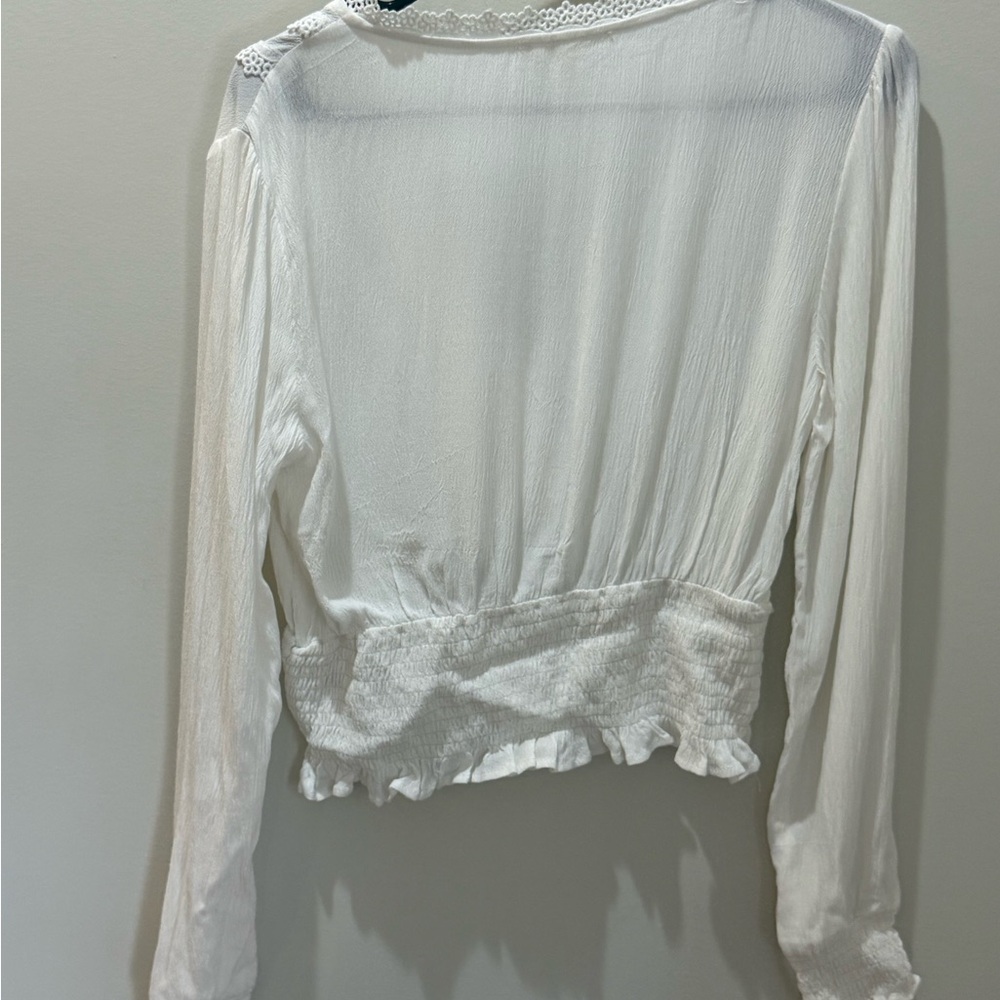 Elegant White Long Sleeve Blouse
